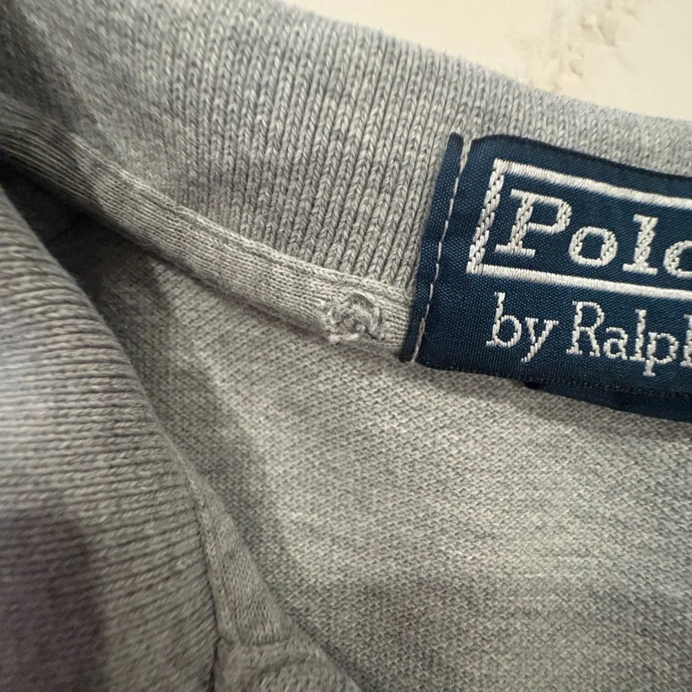 Ralph Lauren Men's Light Gray Polo with Navy Pony